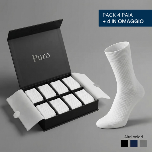 CALZE PURO A MEZZA GAMBA IN FIBRA DI BAMBÙ PREMIUM